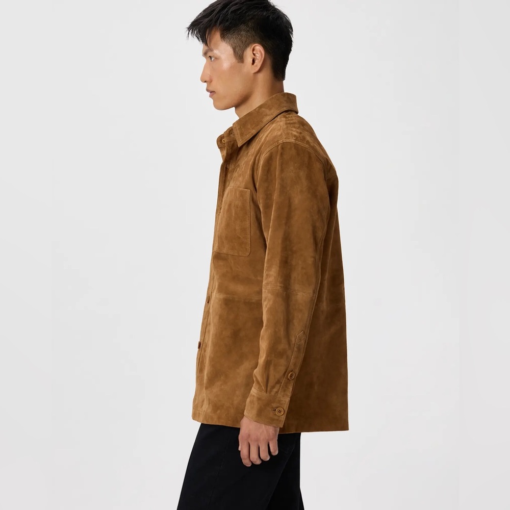 Quince 100% Suede Overshirt Cognac Brown Outerwear‎ M - Picture 5 of 9